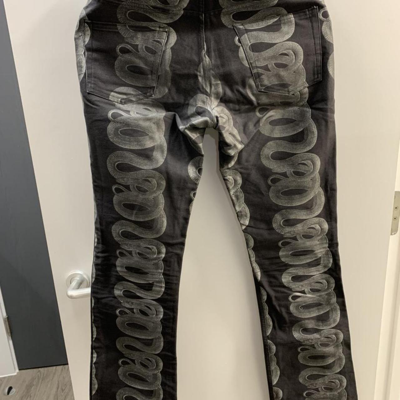 Hysteric Glamour black silver snake jeans Classic... - Depop