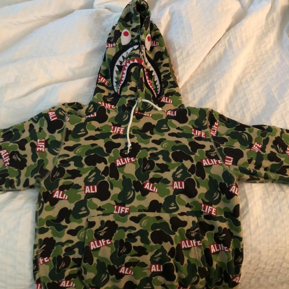 ALIFE x BAPE hoody in perfect condition worn once Depop