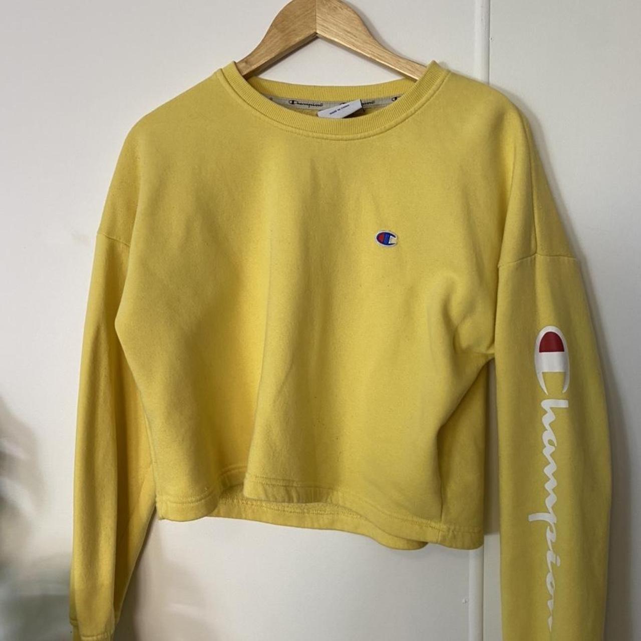 Champion Women's Yellow Jumper | Depop