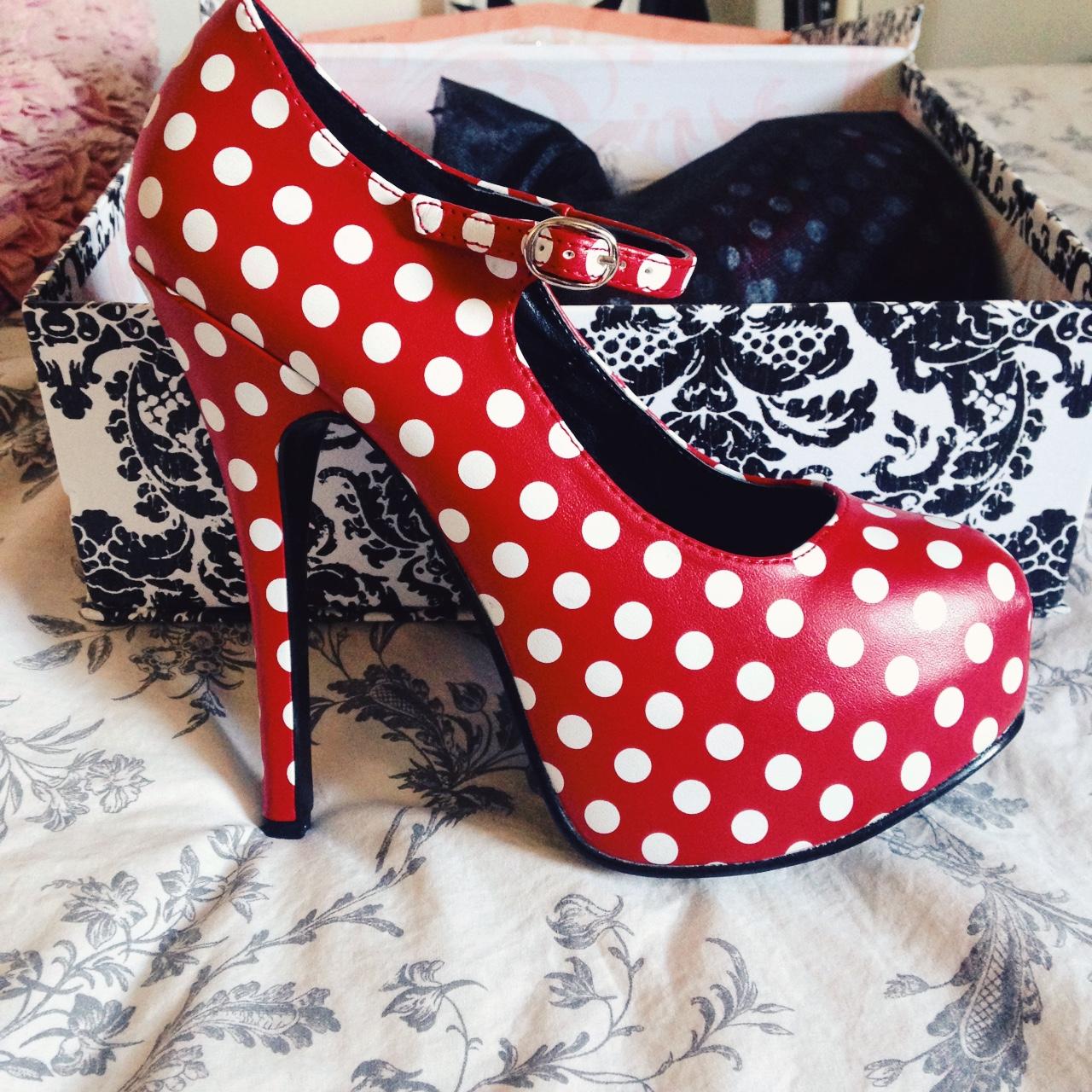 Red polka cheap dot heels