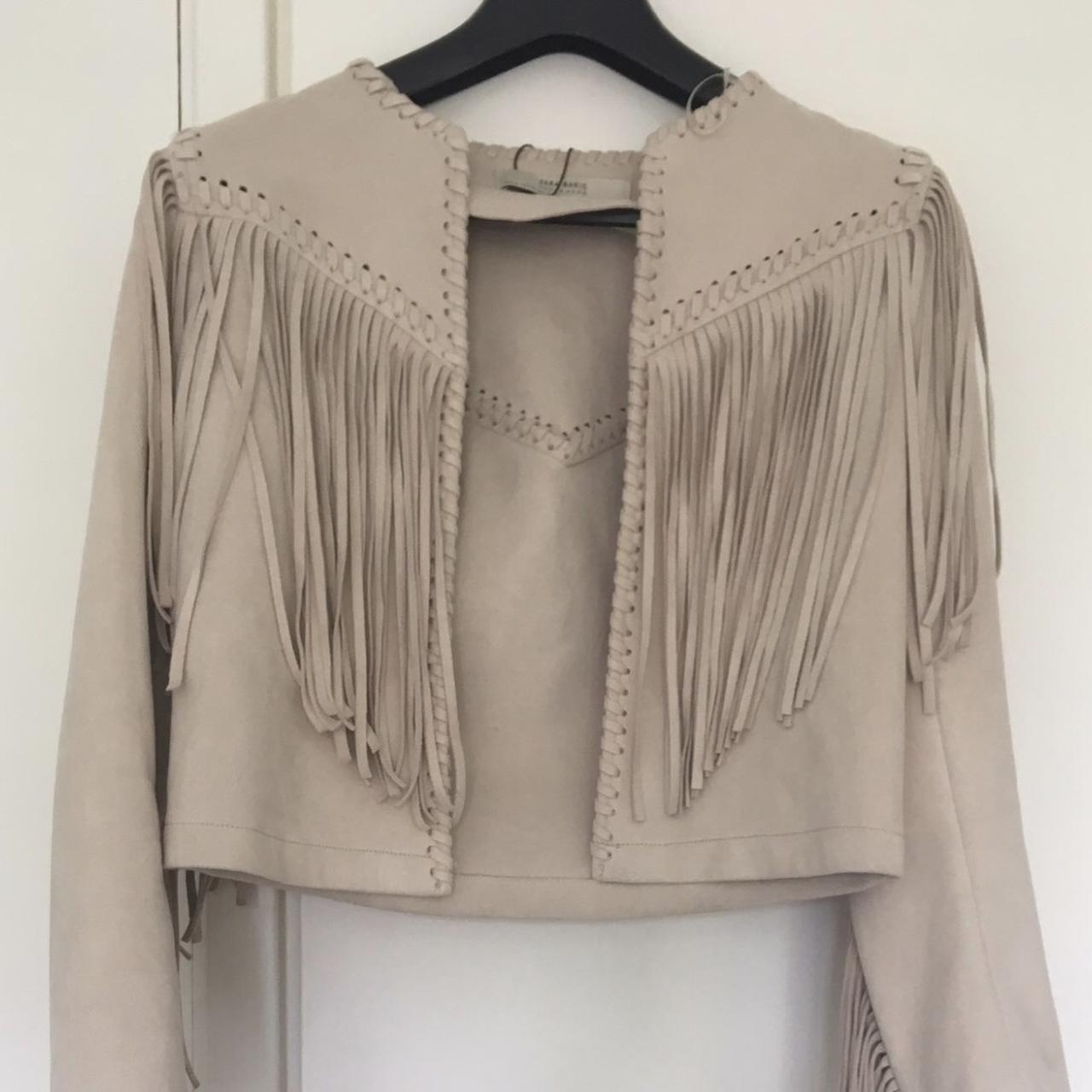 zara suede tassel jacket