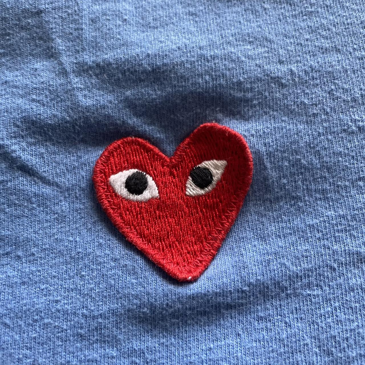 Comme Des Garcons blue logo tee, perfect condition,... - Depop