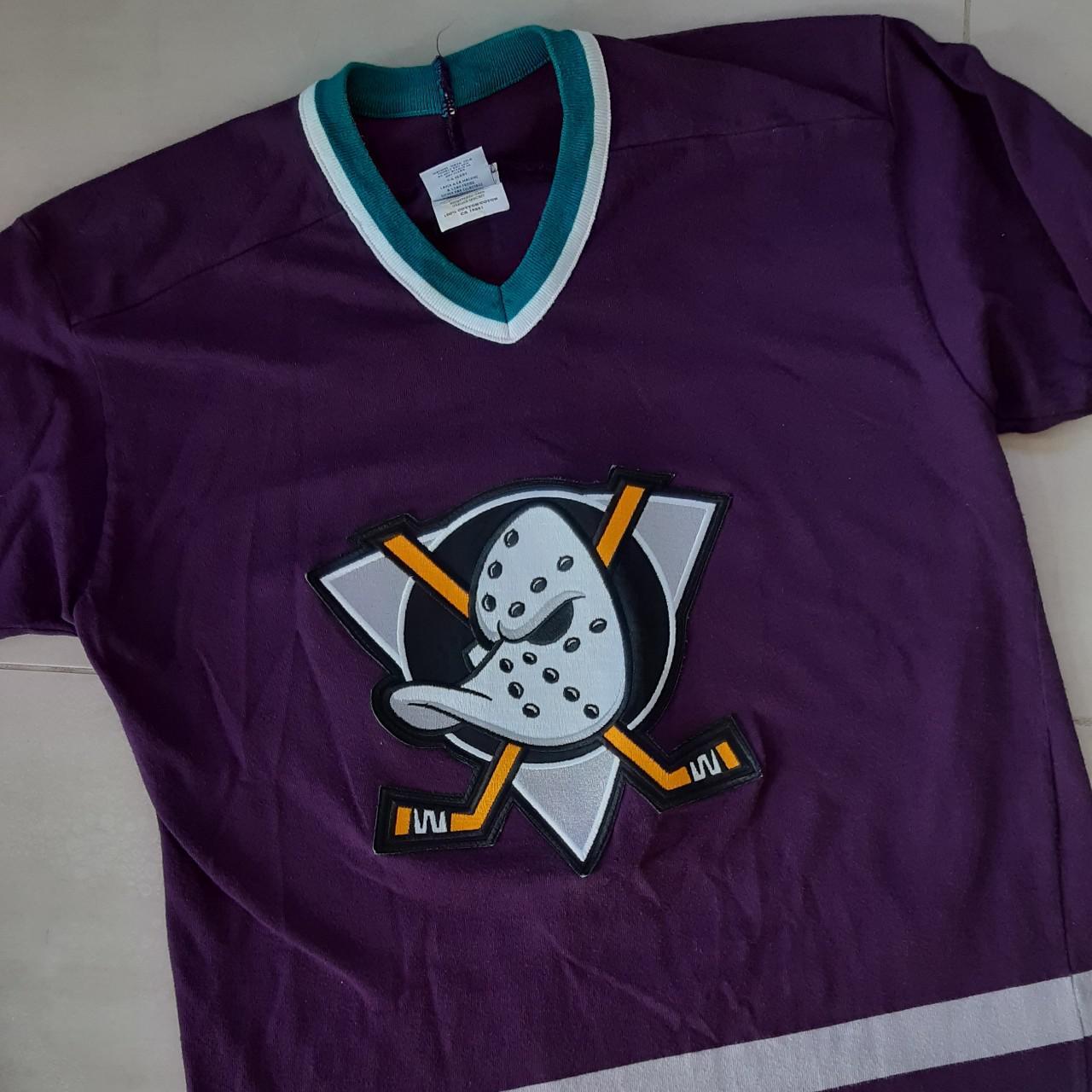 Old school Ducks hockey Jersey USA made Nice - Depop