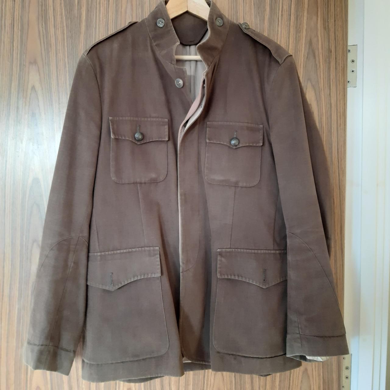 Vintage military style jacket in khaki green Size... Depop