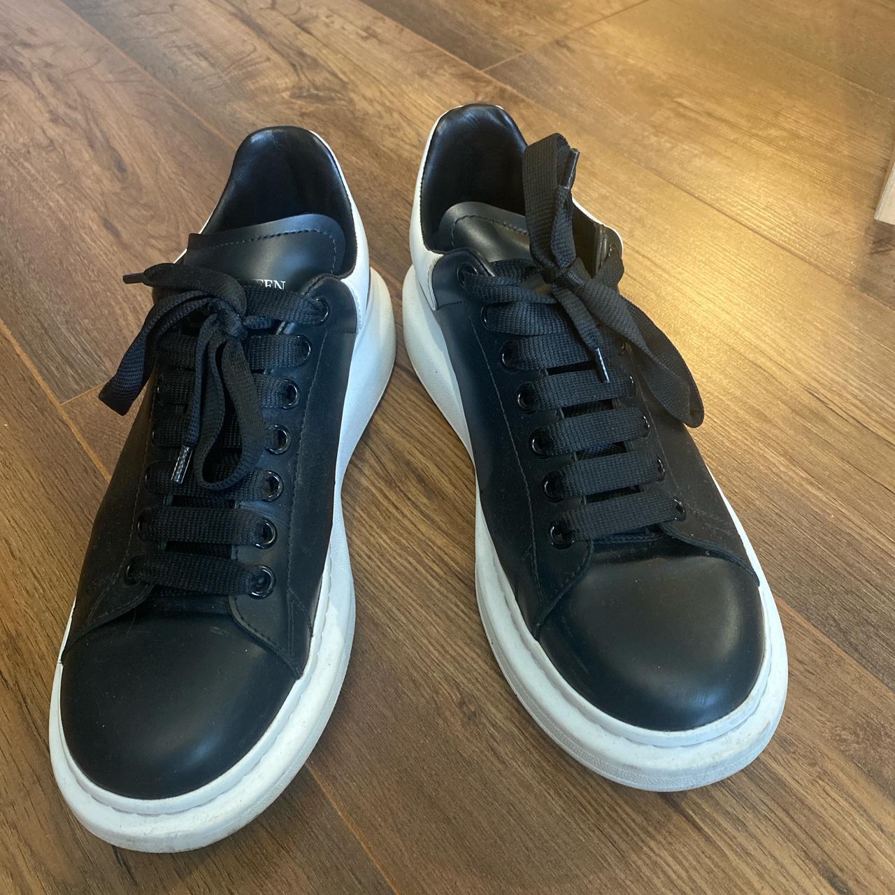 Black Alexander mcqueens with white sole A lot of... - Depop