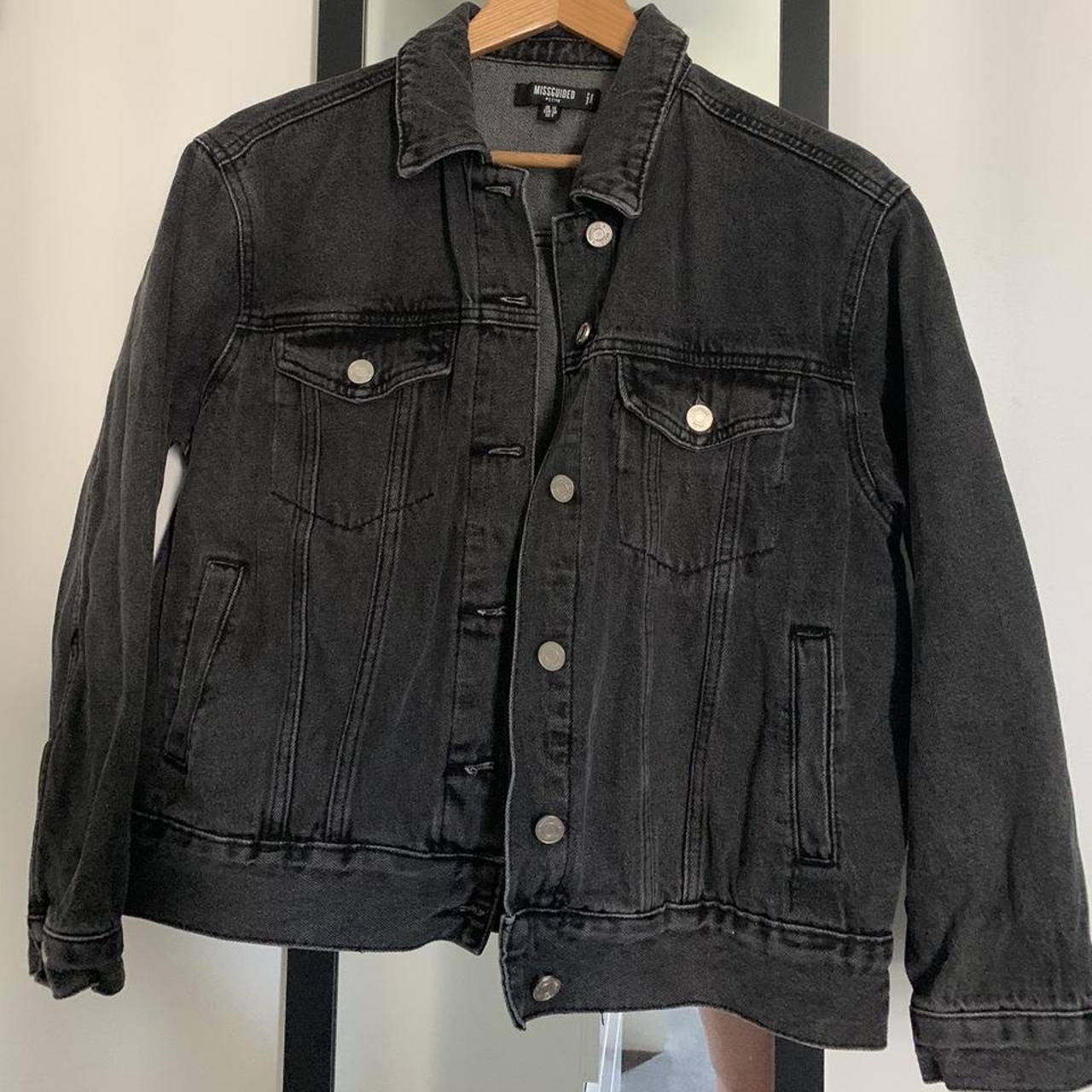 Missguided Petite black denim jacket UK size 10 - Depop