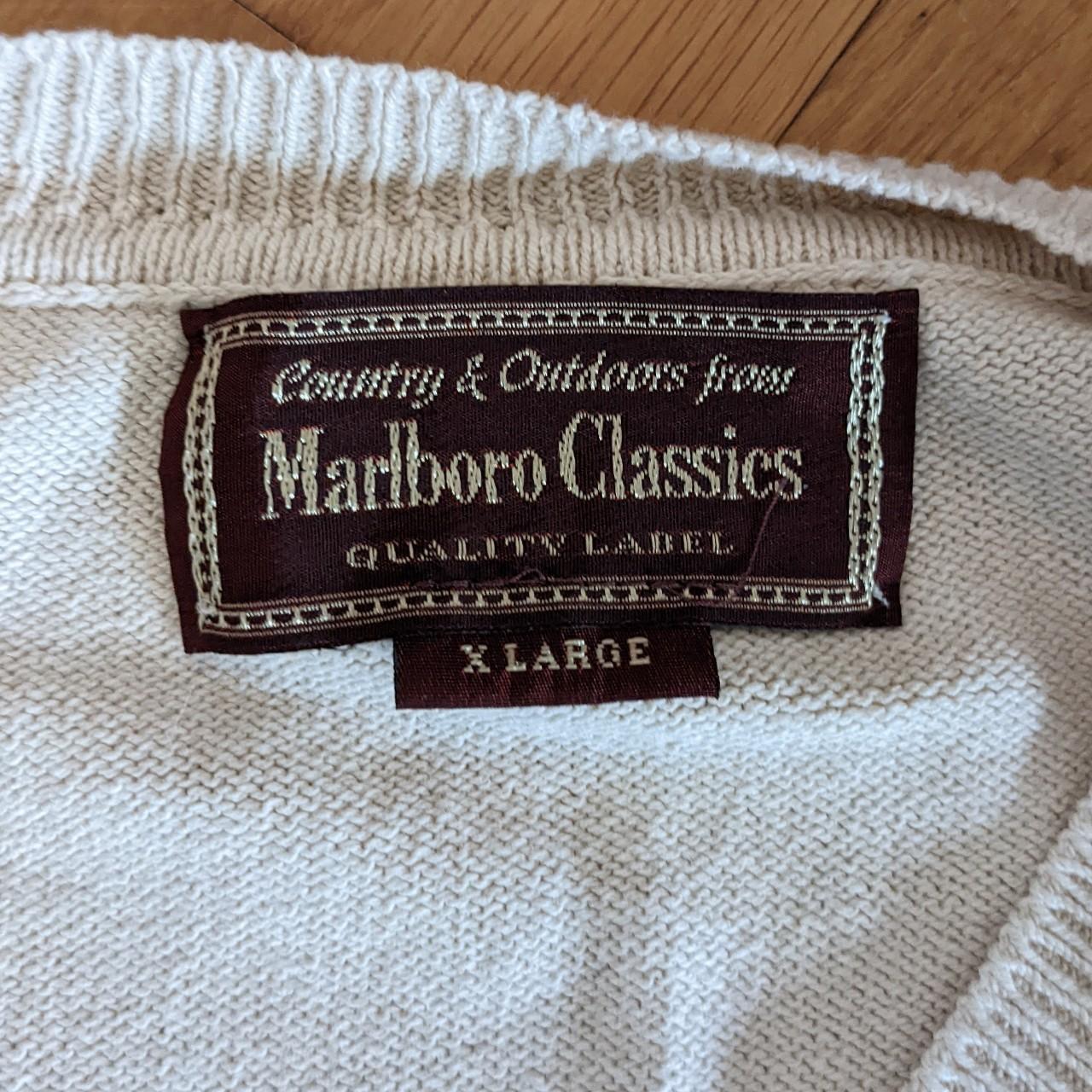 Vintage Marlboro Classics knit sweater - Beige... - Depop