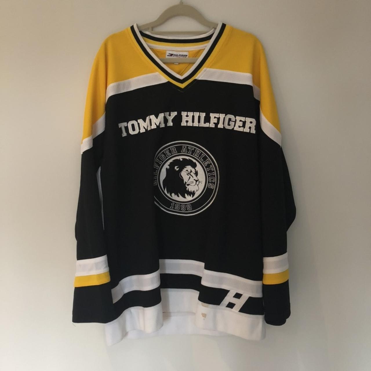 bandage Omkreds gårdsplads Vintage Tommy Hilfiger Ice Hockey Jersey from... - Depop
