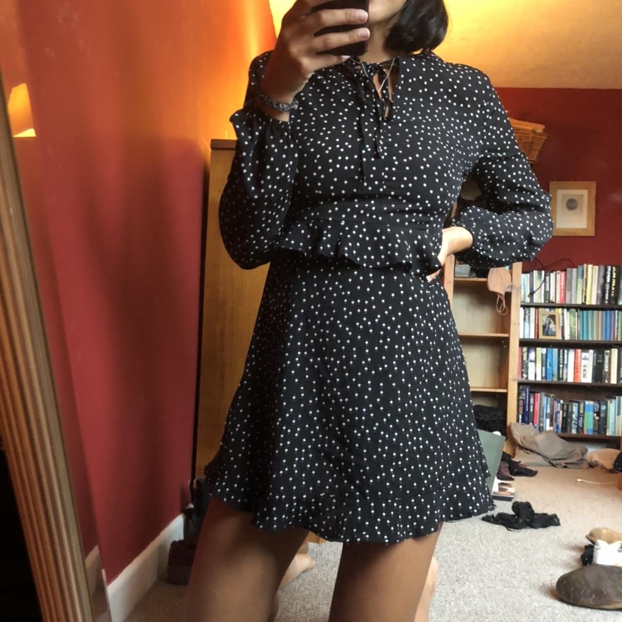 Missguided black sale polka dot dress