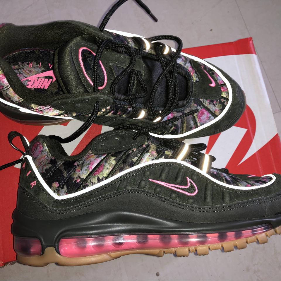 Nike Air Max 98 Floral Sequoia Black pink Depop