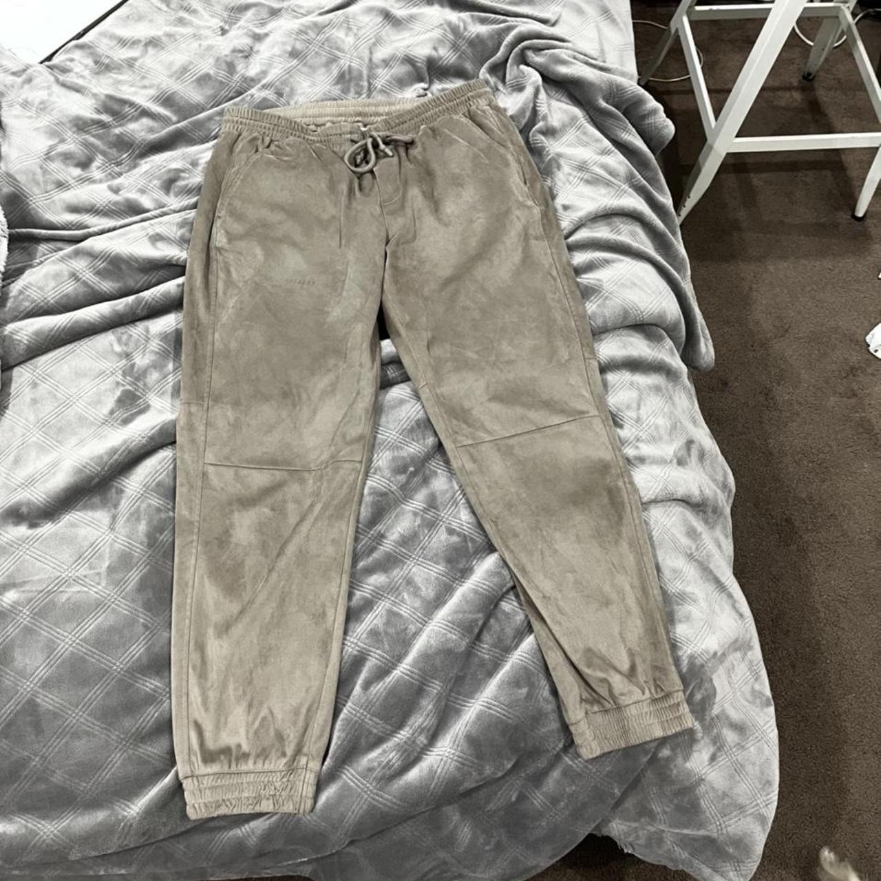 ZARA cuffed suede pants in beige only worn