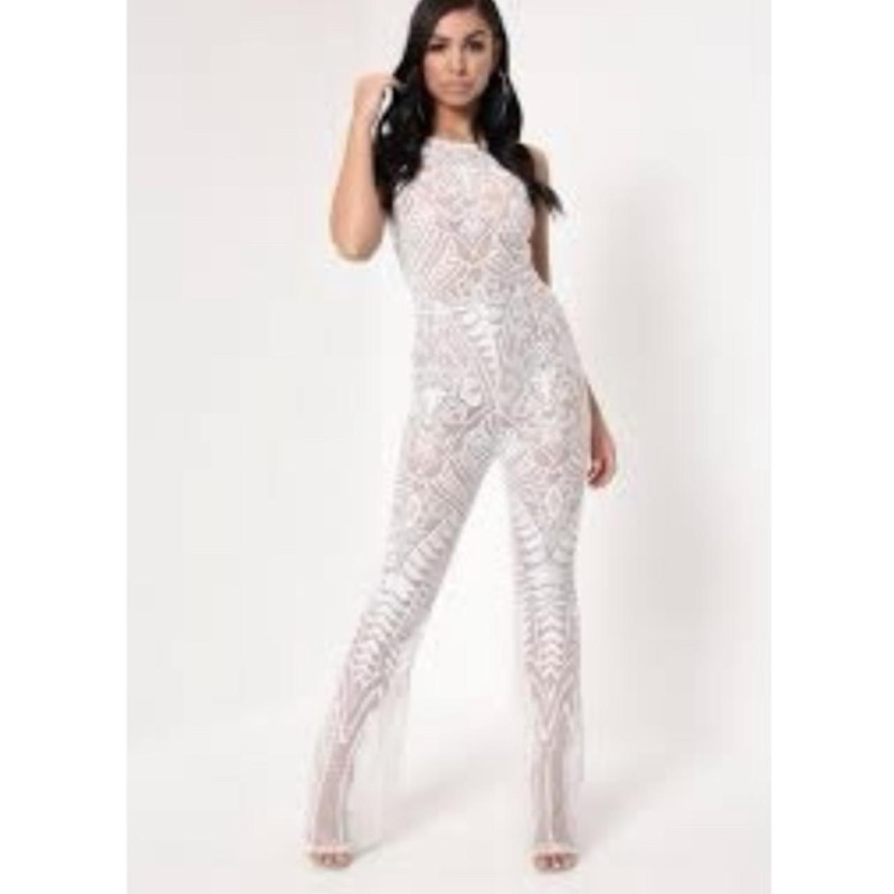 White lace hotsell organza jumpsuit