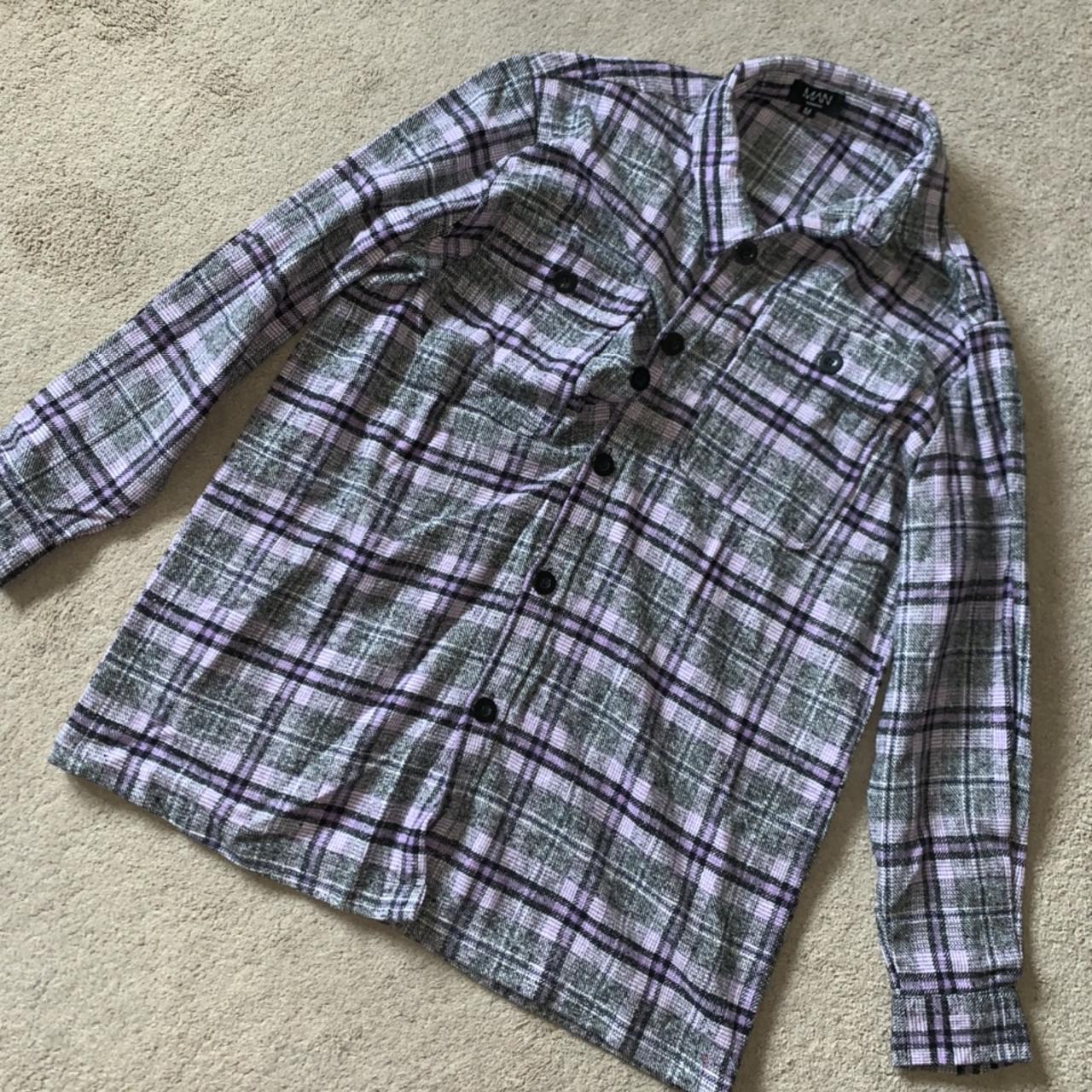 Boohooman checked shirt. Size medium. Worn once so... - Depop