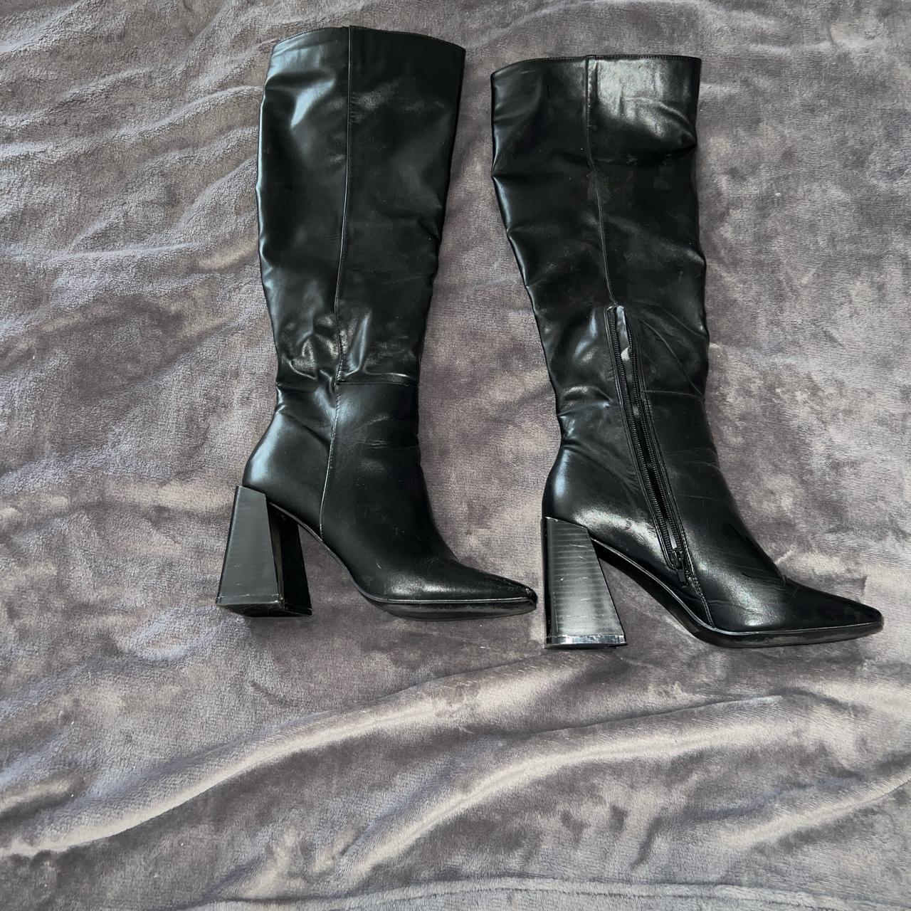 comfortable black knee high boots
