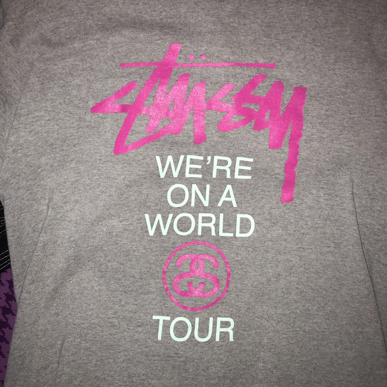 Stussy world tour tee very old came brand new pink... - Depop