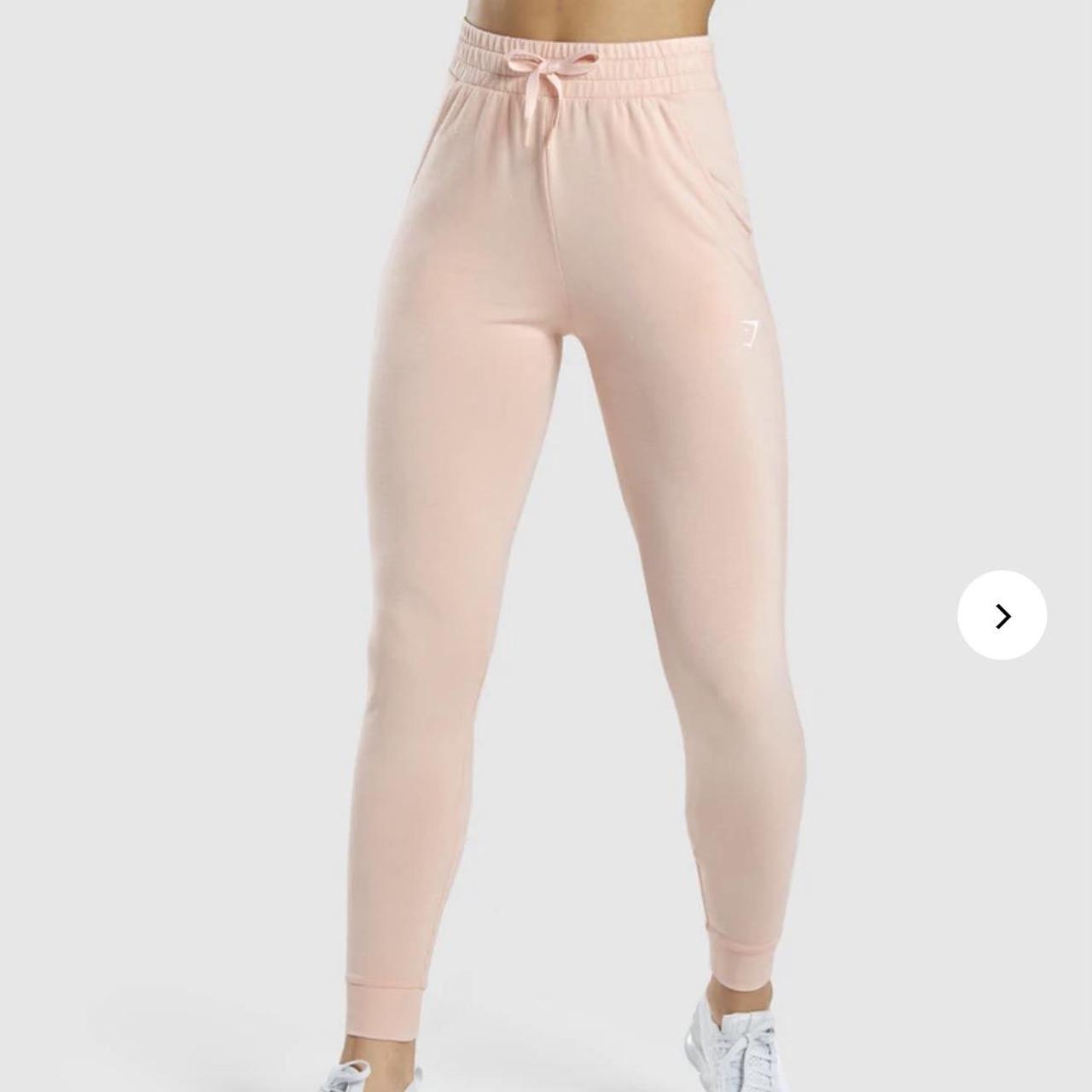 Gymshark High Waisted Joggers/Sweats in Blush Pink - Depop