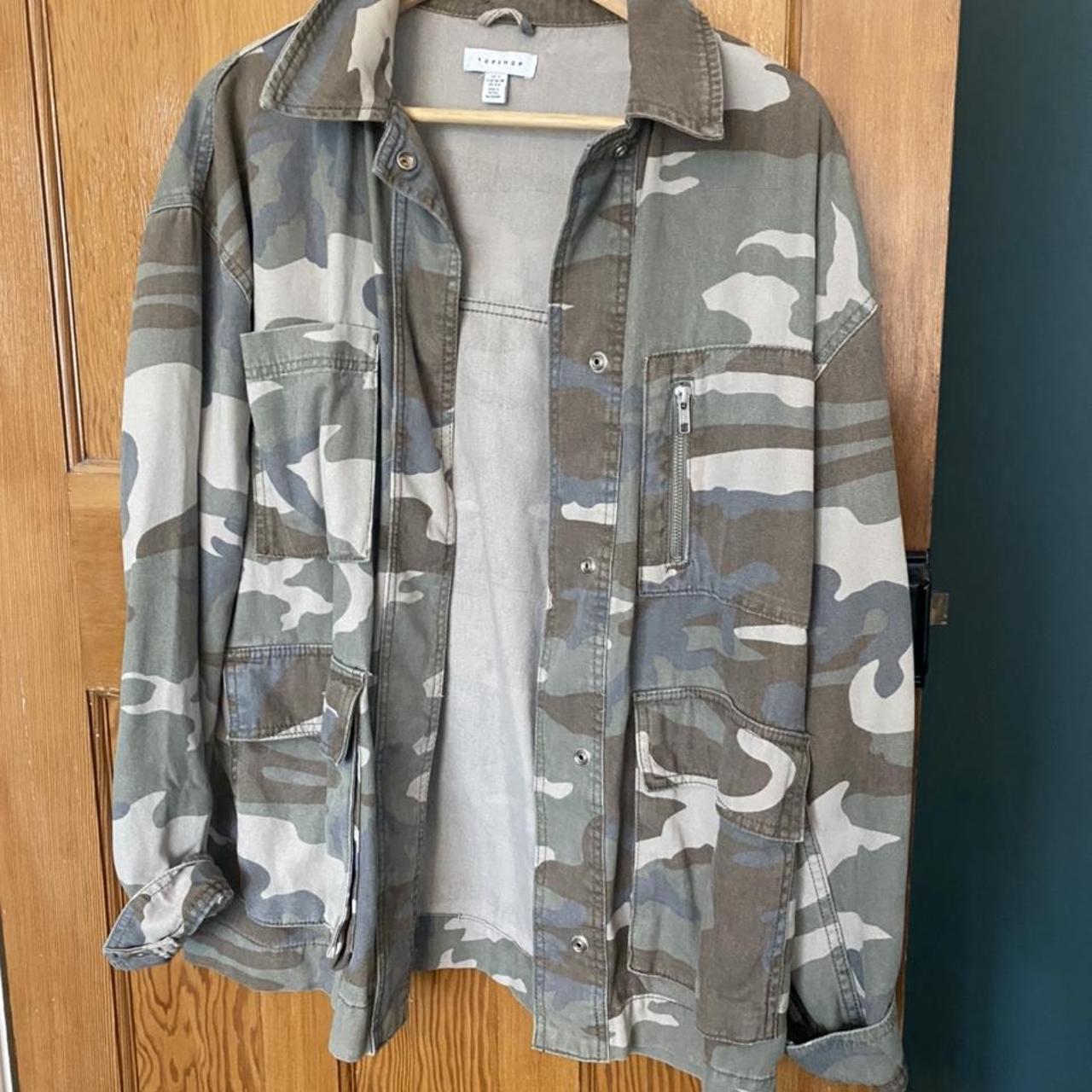 army style khaki shacket Size small but... Depop
