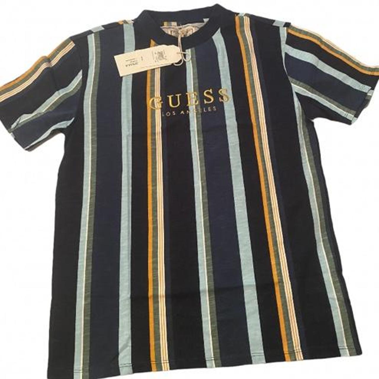 mens guess striped shirt