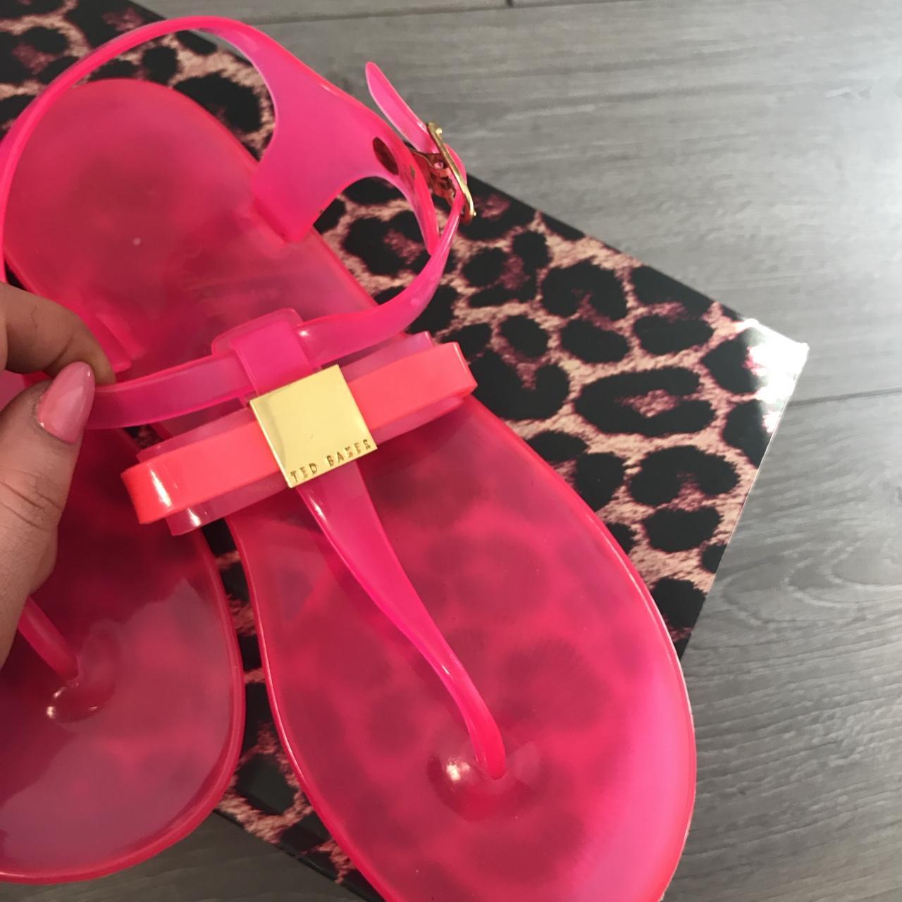 Ted Baker jelly sandals. Uk 4. Worn once. Hot Pink Depop