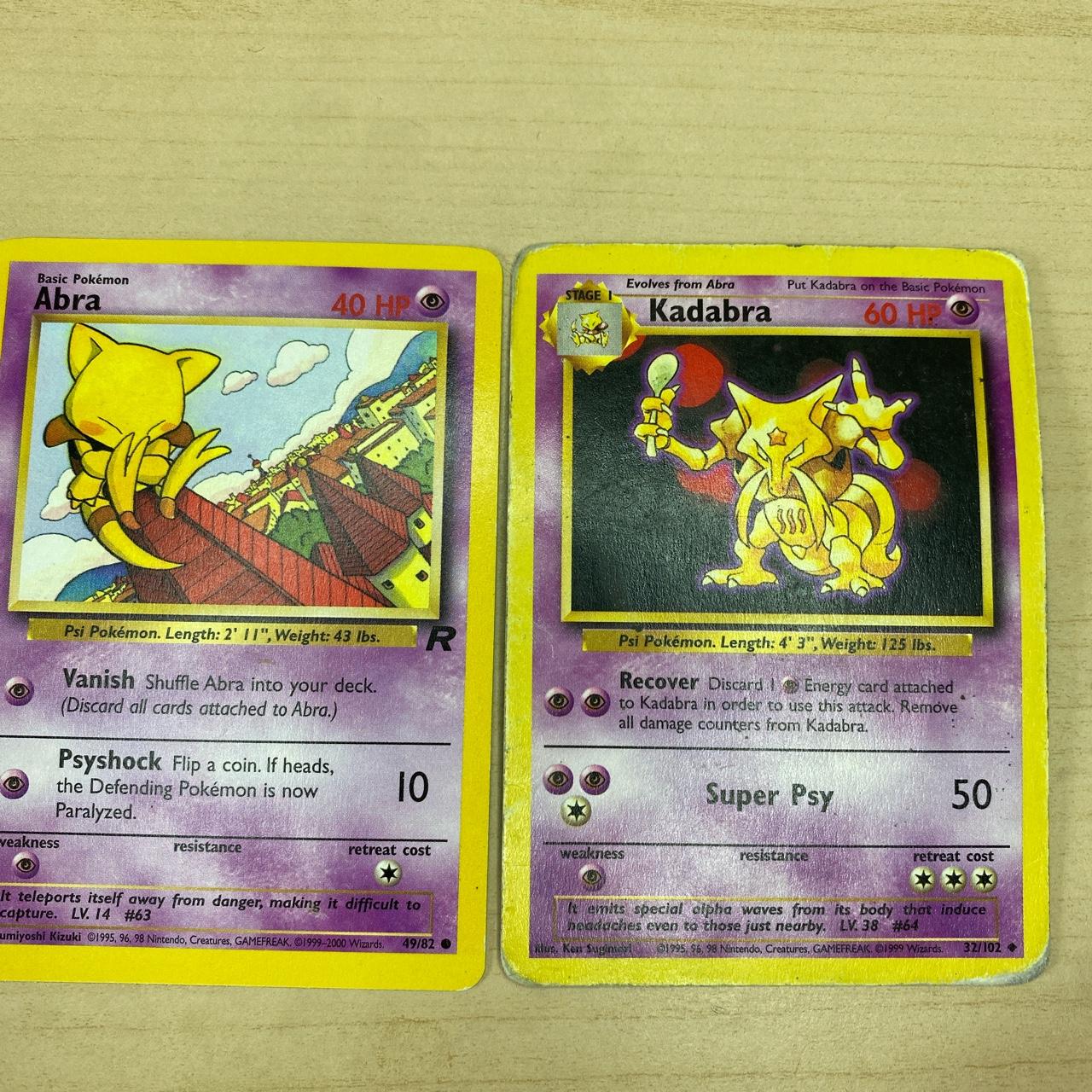 Kadabra and Abra combo - original Pokémon cards... - Depop