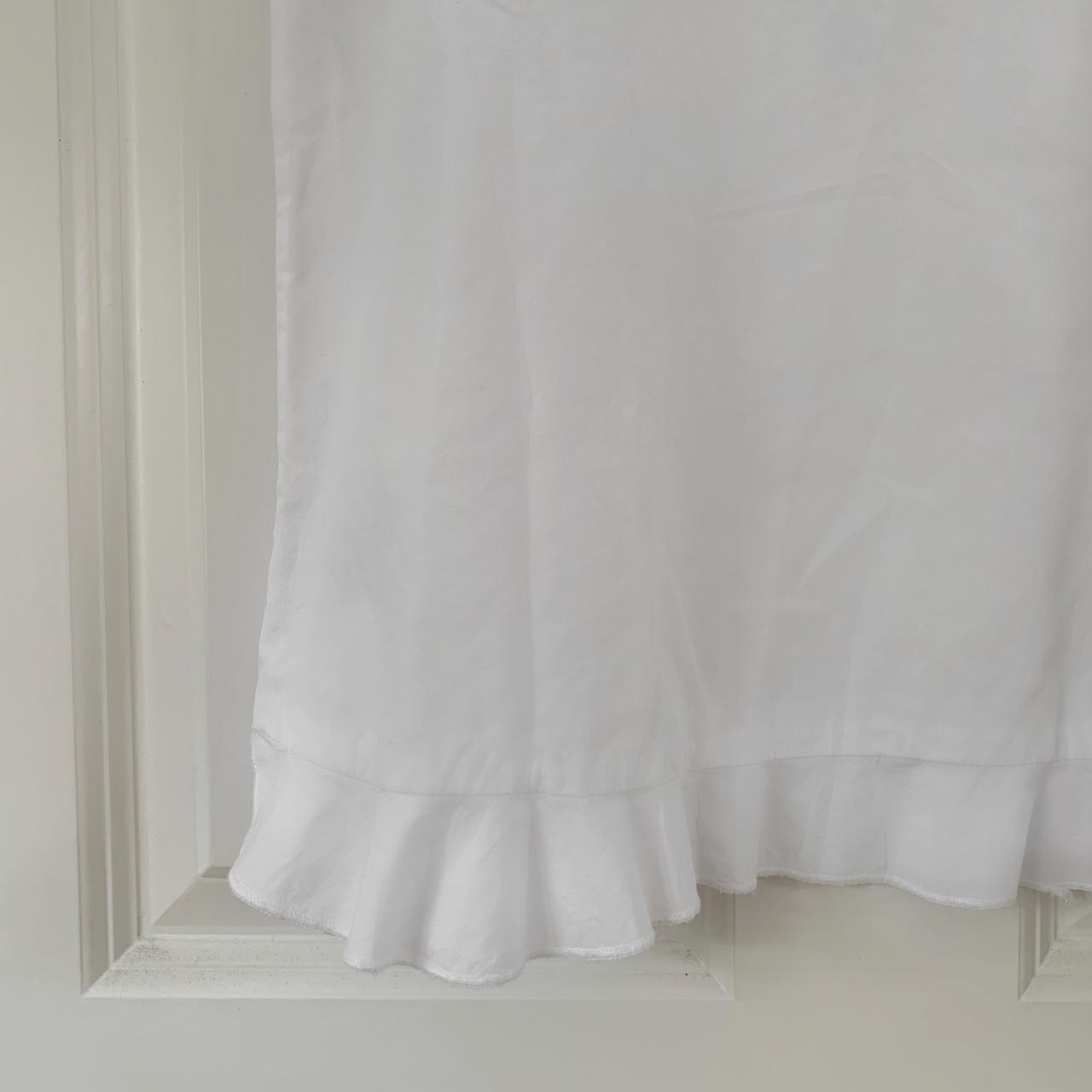 Zara: White Cotton Frill Edge Blouse. Size: S (would - Depop