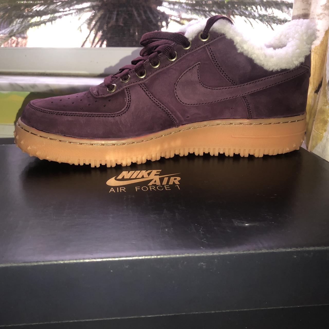 Nike air force 1 premium hot sale winter burgundy