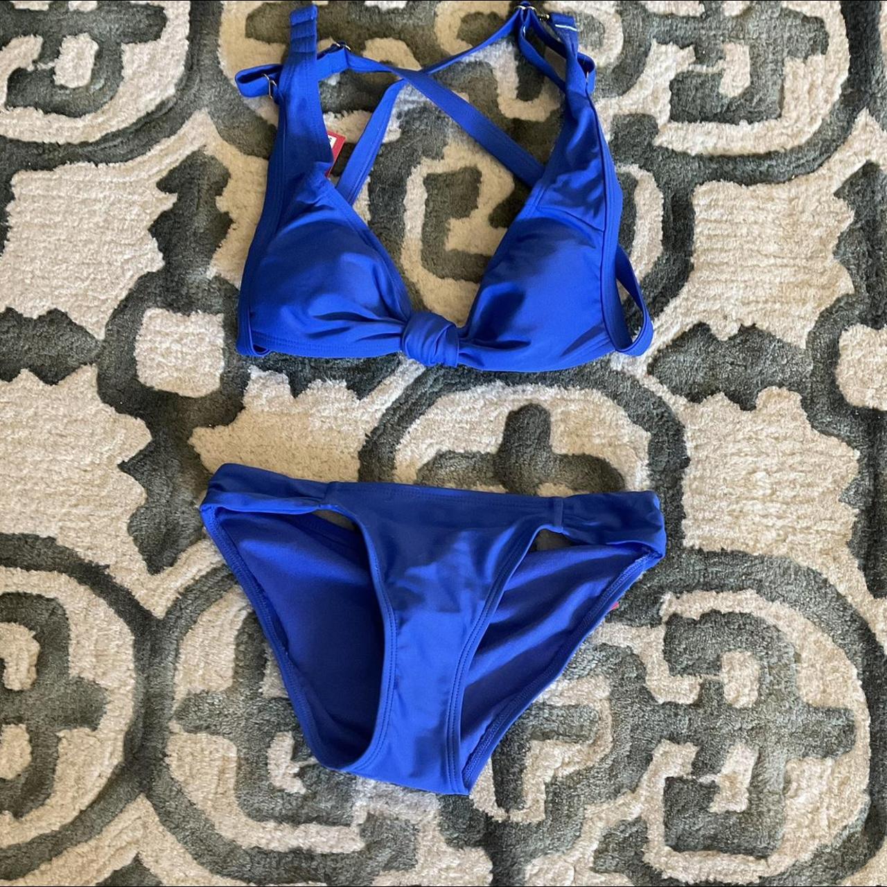 Xhilaration Women's Blue Bikinis-and-tankini-sets | Depop