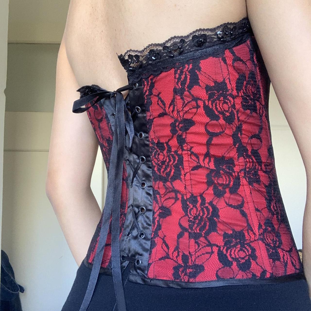 Women's Red Corset Depop