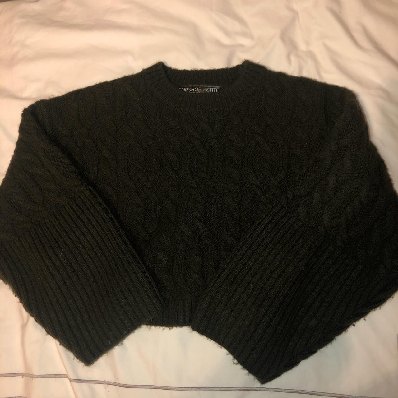 Dark Green Knit Crop Jumper, Topshop - Depop