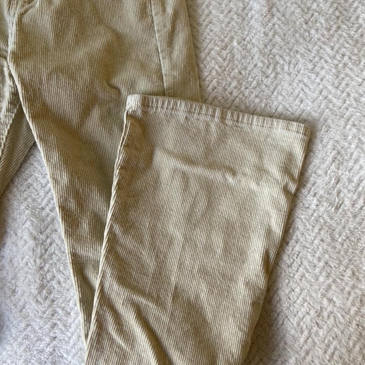 Shein corduroy flare pants, cream beige color size... - Depop