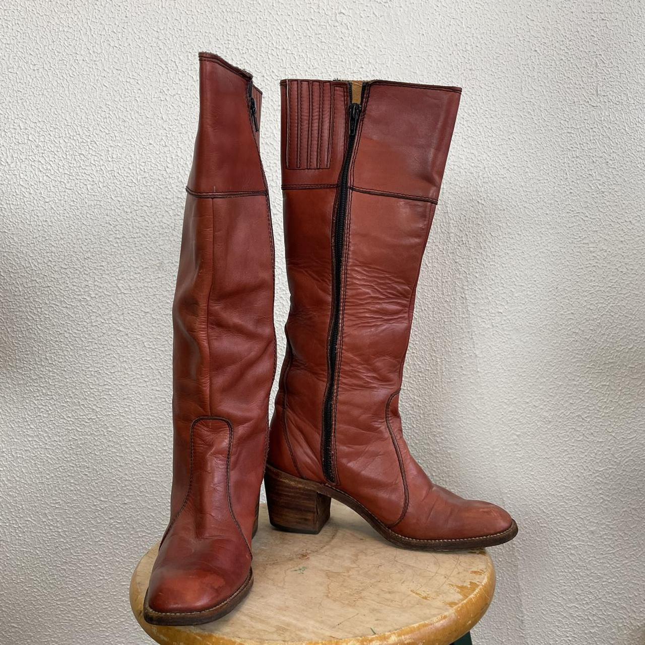 vintage black knee high boots