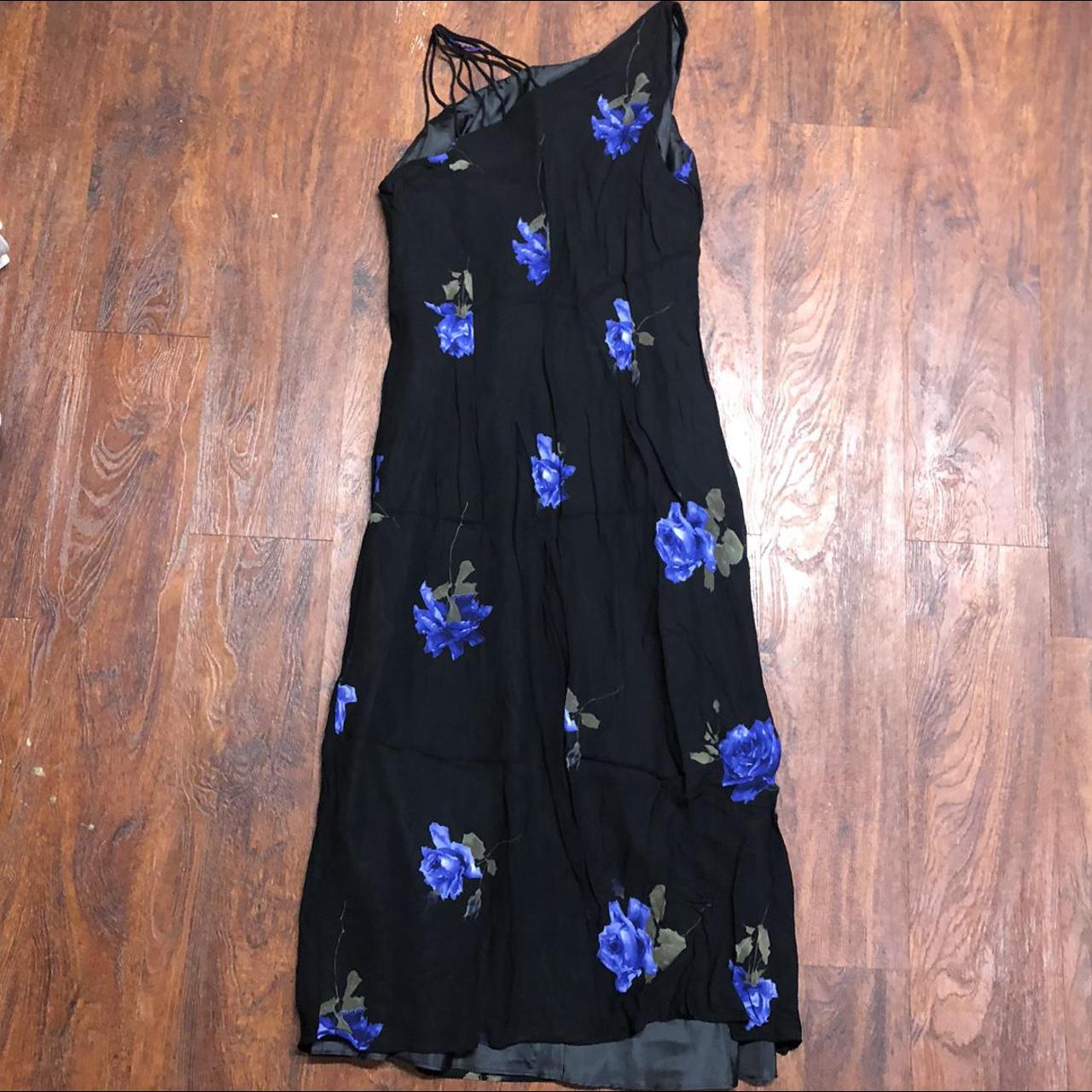 Blue Roses Women's Black and Blue Dress (4)