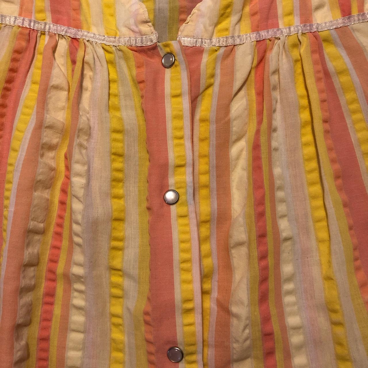 70s inspired mumu nightgown. Pastel Oranges, peaches... - Depop