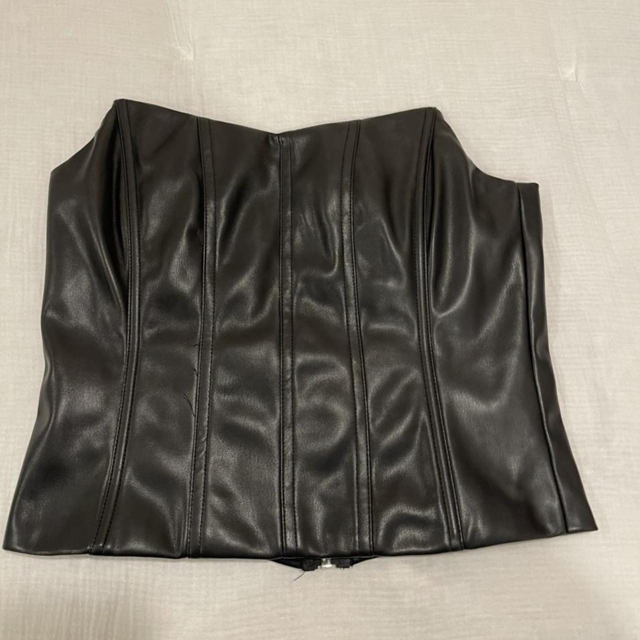 Tiger Mist black pleather corset. Brand new with tags. - Depop