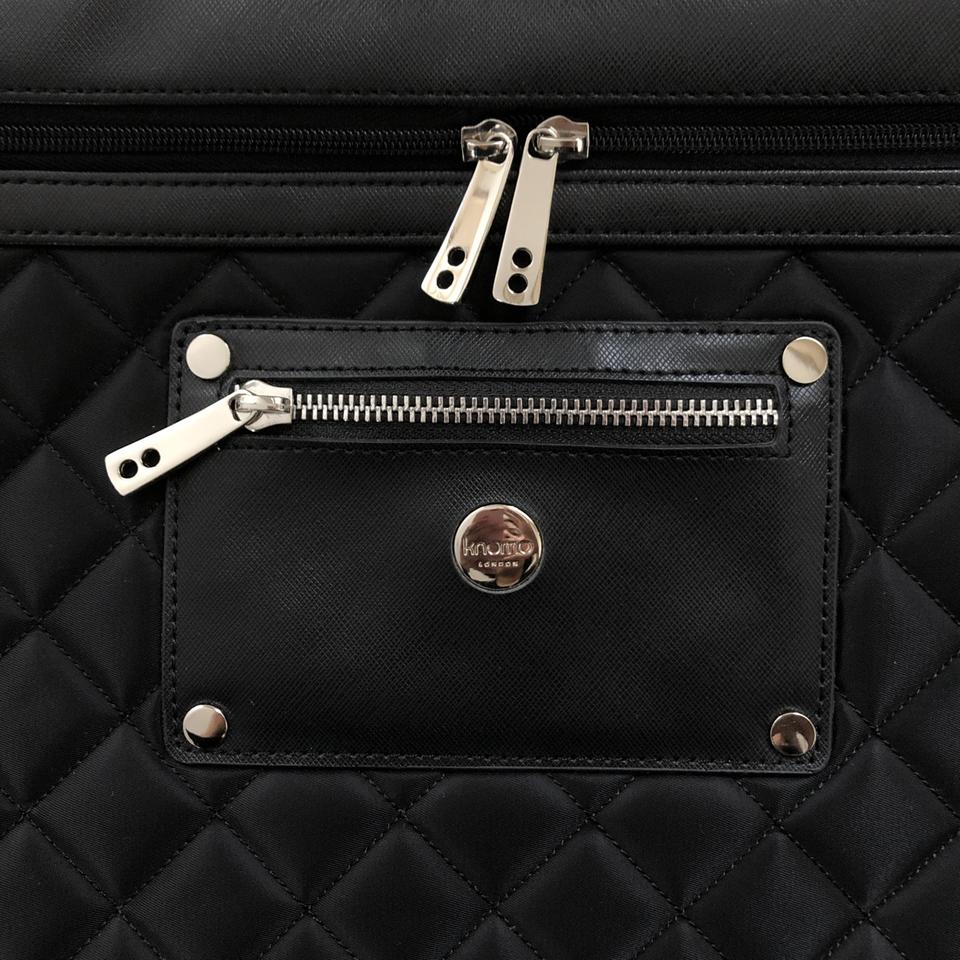 Knomo black quilted laptop bag. Holds up to a 13 Depop