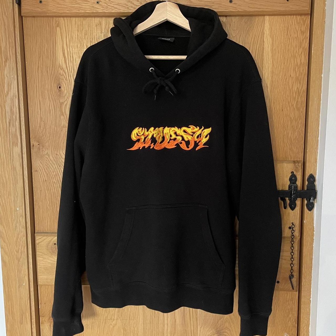 Stussy FIRE logo hoodie Black colour One of the... - Depop