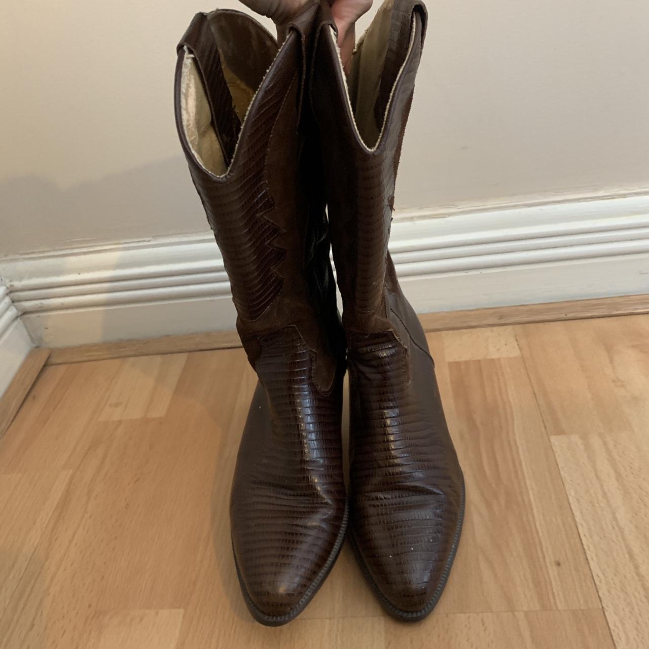 Early 90s Vintage Carvela brown leather cowboy