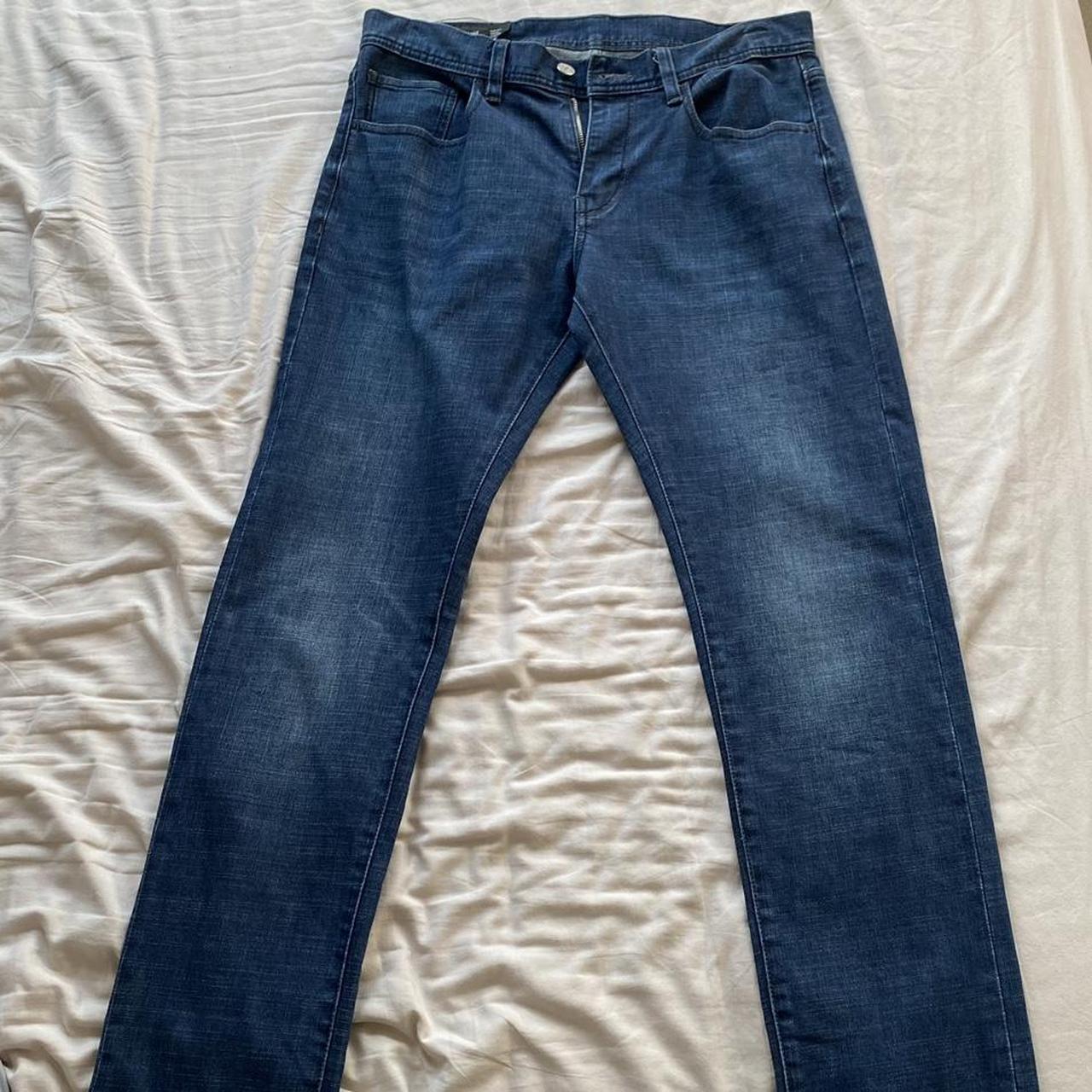 Armani Exchange Blue Jeans Size 32 waist, long... - Depop