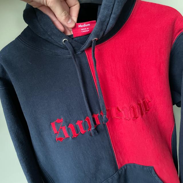 Supreme old clearance english split hoodie