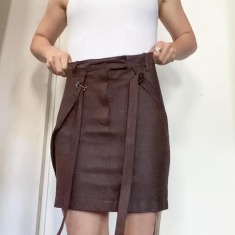 Ann Demeulemeester bondage leather skirt. Size 34 EU... - Depop