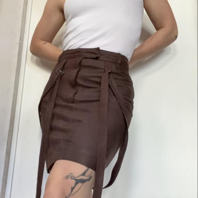 Ann Demeulemeester bondage leather skirt. Size 34 EU... - Depop