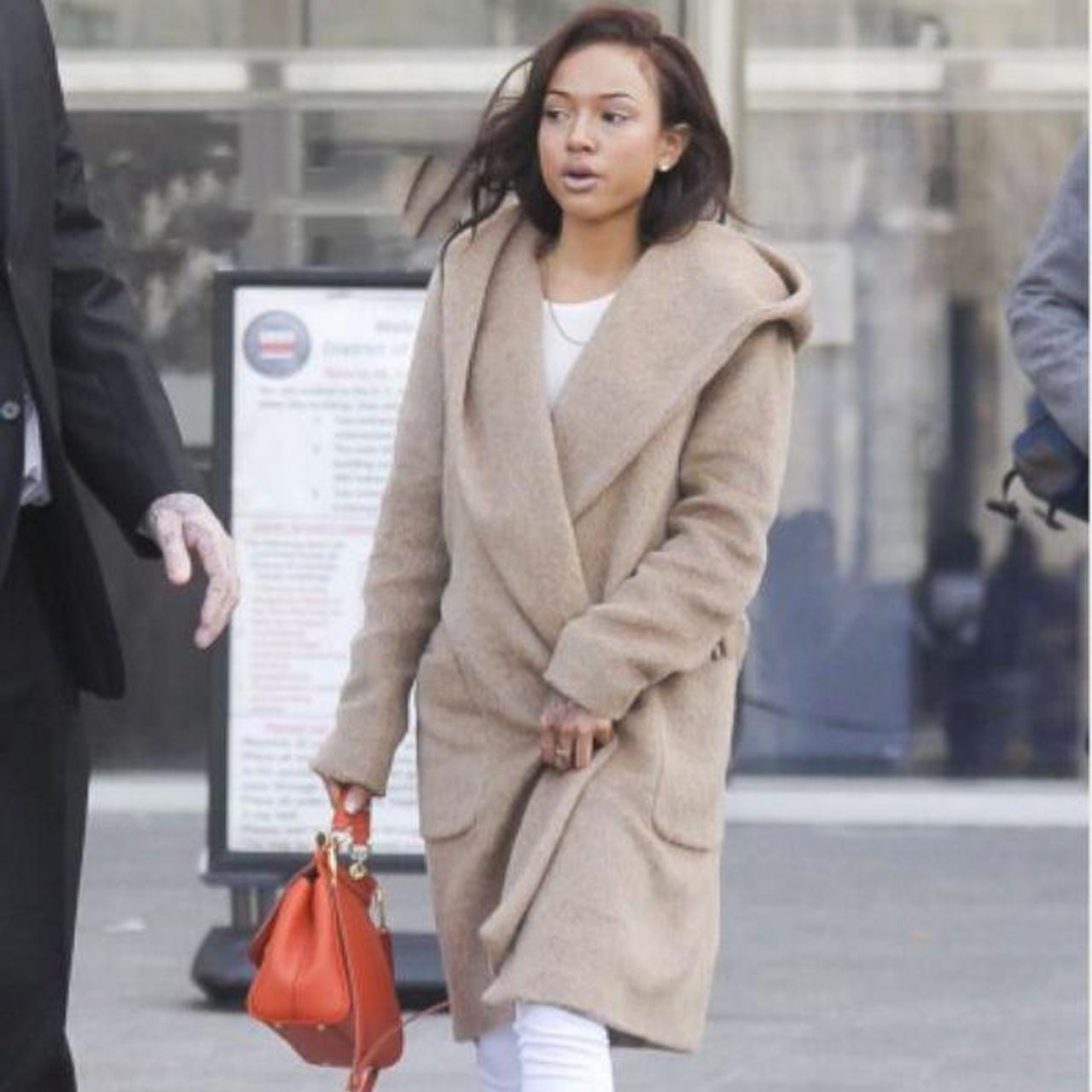 zara hooded belted coat
