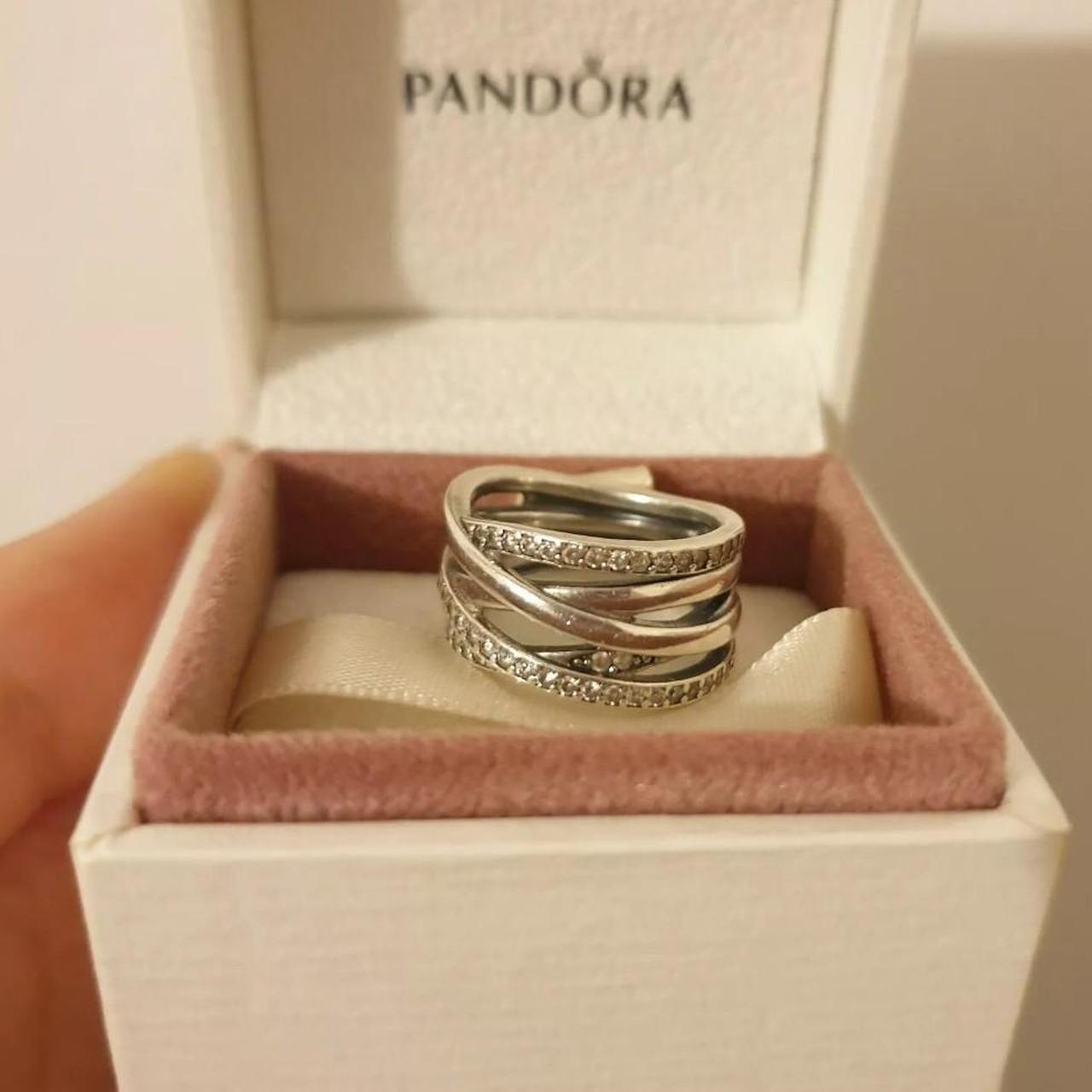 Pandora sparkling lines ring! Size 50 Genuine,... Depop