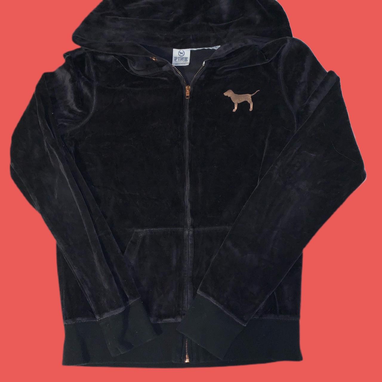 Adorable Pink Velour Hoodie! This zip up hoodie is... Depop