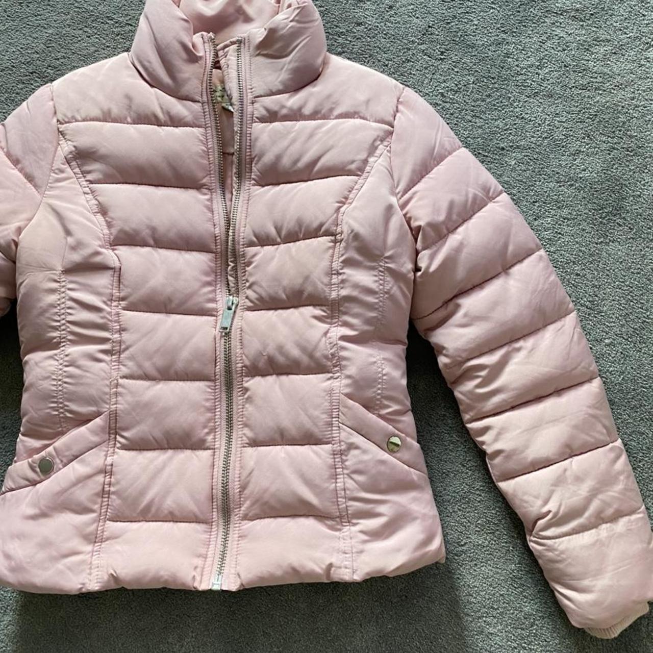 Miss selfridge pink puffer jacket. Hardly worn, good... - Depop