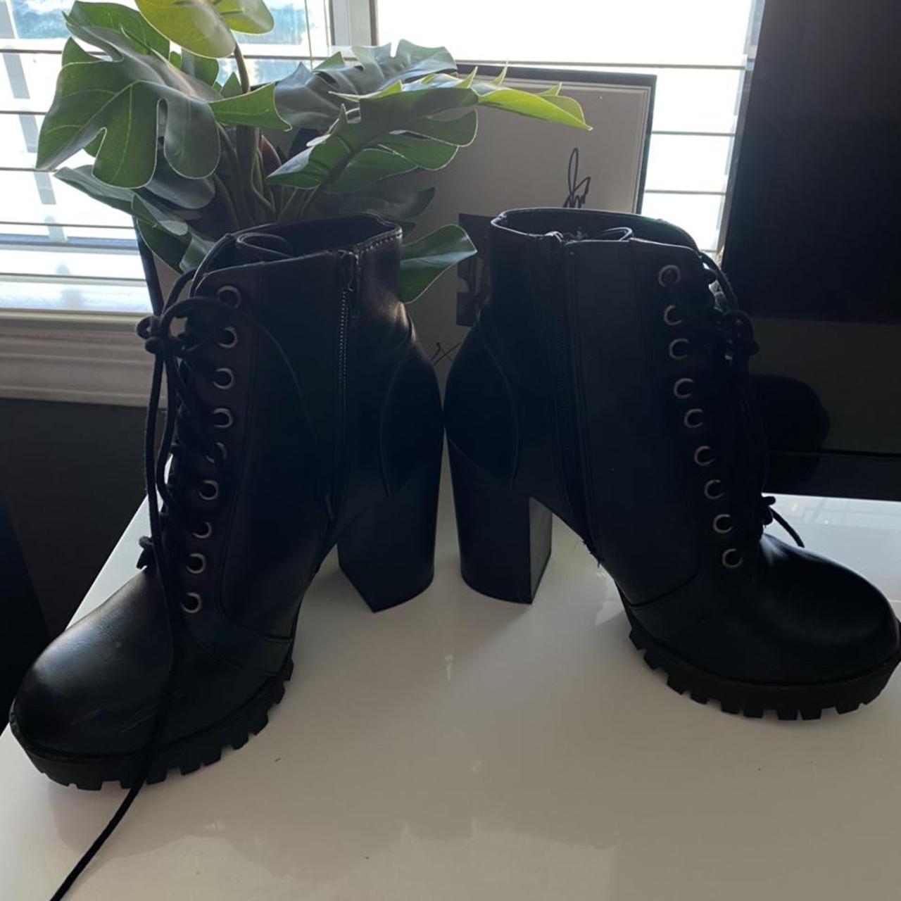 Steve madden combat sales boots heels