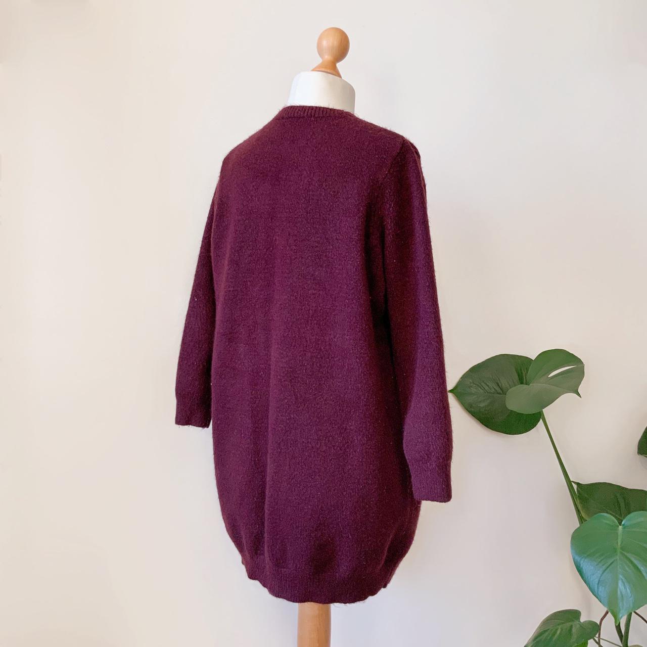 Cosy burgundy cardigan with long sleeves and... - Depop