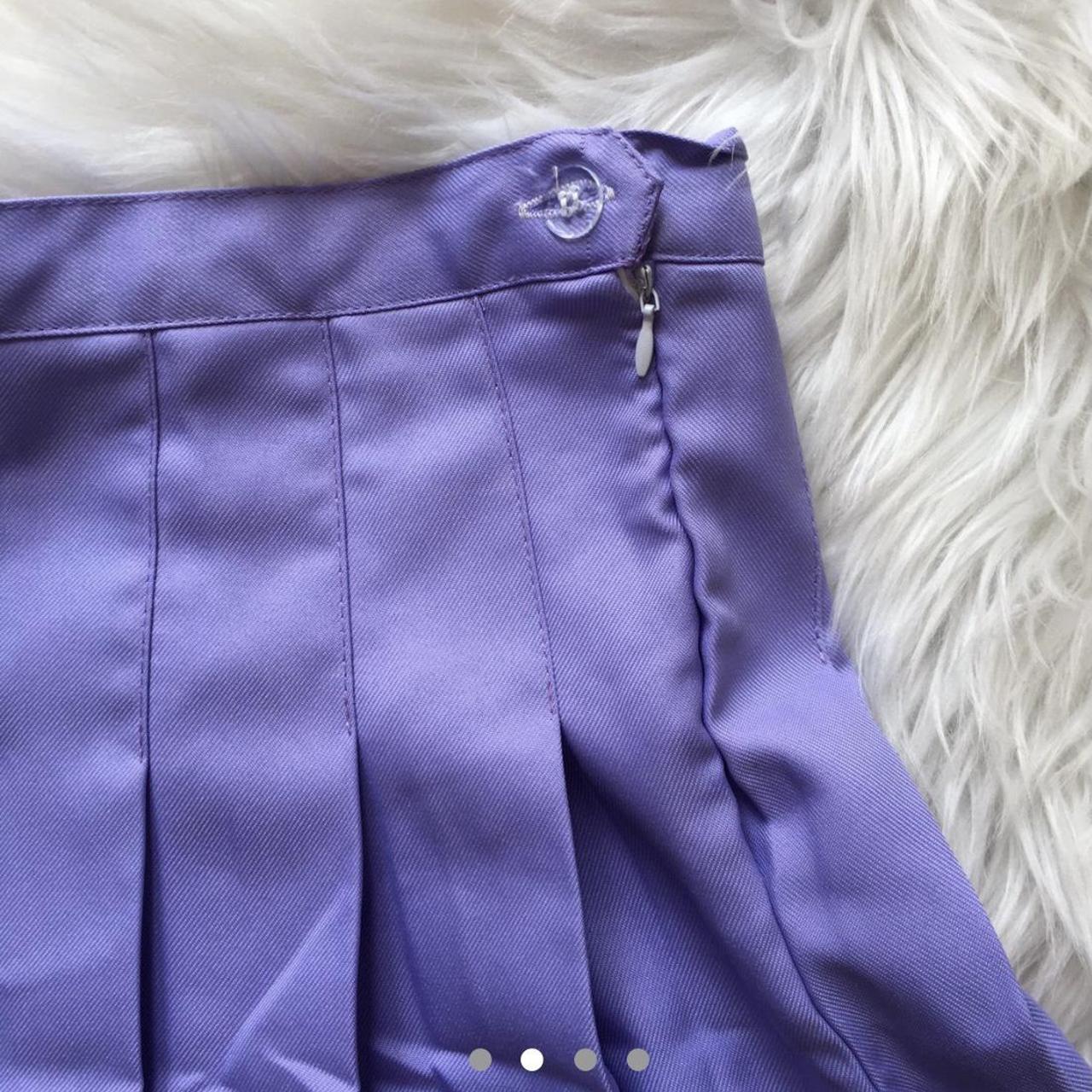 Purple Pleated Mini Tennis Skirt|zip With Buttoned... - Depop