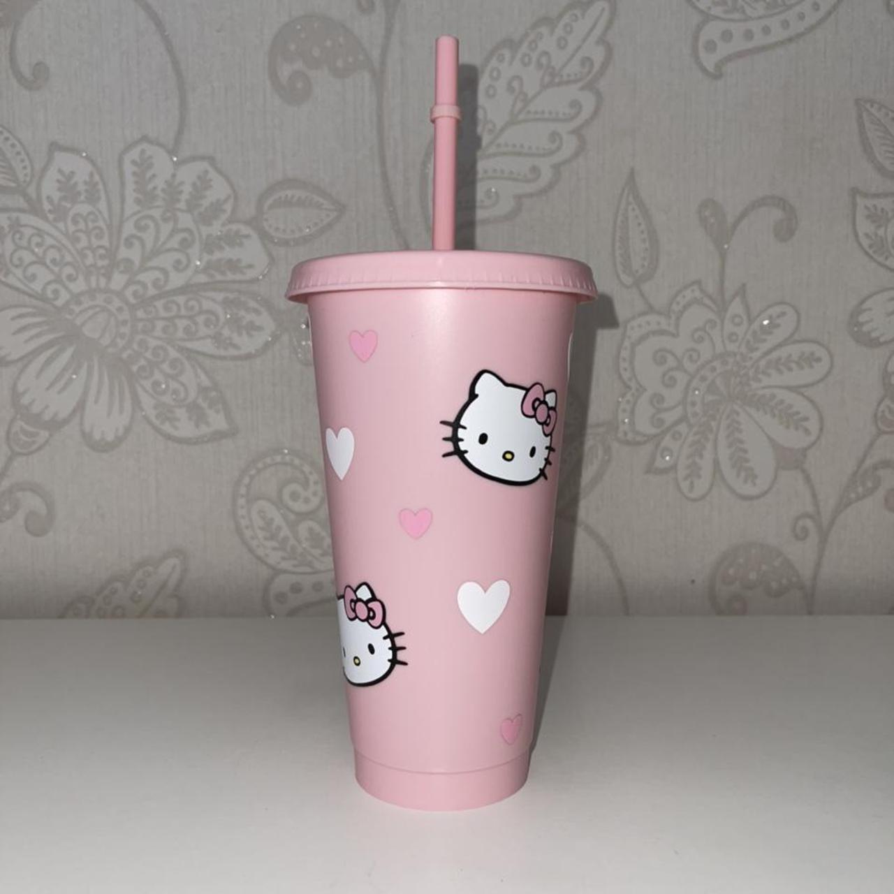 1 Hello Kitty inspired Venti Reusable Iced Cold Coffee Cup