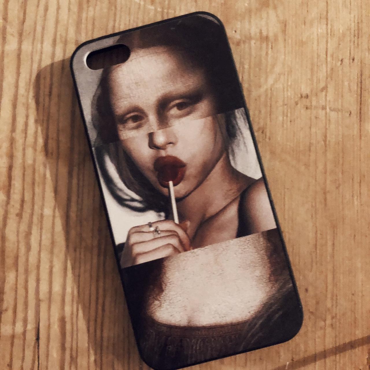 Really fun Mona Lisa lollipop rework print phone Depop